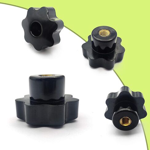 Star Knob, 10 Pcs M8 Star Through Hole Knob, Knurled Thread Clamping Knob, Clamping Handle, Star Hand Knobs, Black Plastic Screw-On Handle Clamping Nuts Knob, Threaded Hand Knob in Kuwait