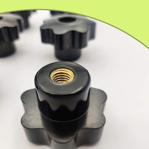 Star Knob, 10 Pcs M8 Star Through Hole Knob, Knurled Thread Clamping Knob, Clamping Handle, Star Hand Knobs, Black Plastic Screw-On Handle Clamping Nuts Knob, Threaded Hand Knob in Kuwait