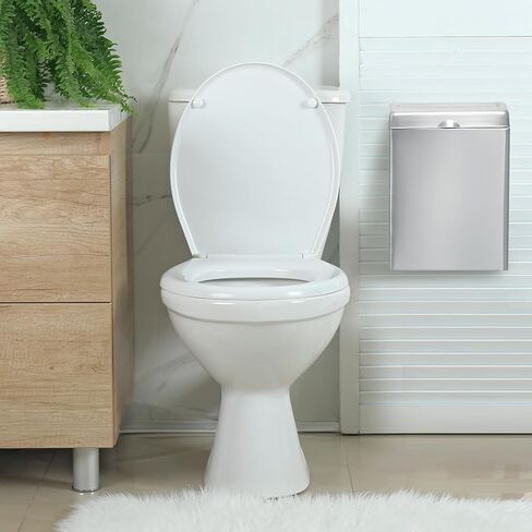 4 قطع من أوعية المناديل الصحية، صندوق التخلص من السدادات المثبت على الحائط، صناديق التخلص من المناديل الصحية المصنوعة من الفولاذ المقاوم للصدأ للمنزل والمكتب والحمامات العامة (لون طبيعي) in Kuwait