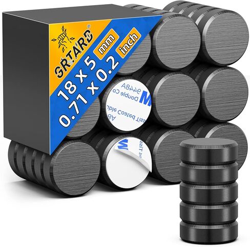 50Pcs Small Magnets for Crafts with Adhesive Backing Ceramic Magnets Round Disc Magnets, Strong Magnets Perfect for Button DIY Tiny Magnet Craft Hobbies, Science Projects（0.71'' D x 0.2''H) in Kuwait