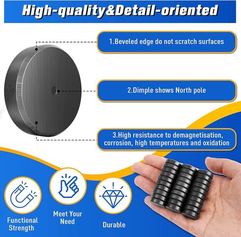 50Pcs Small Magnets for Crafts with Adhesive Backing Ceramic Magnets Round Disc Magnets, Strong Magnets Perfect for Button DIY Tiny Magnet Craft Hobbies, Science Projects（0.71'' D x 0.2''H) in Kuwait