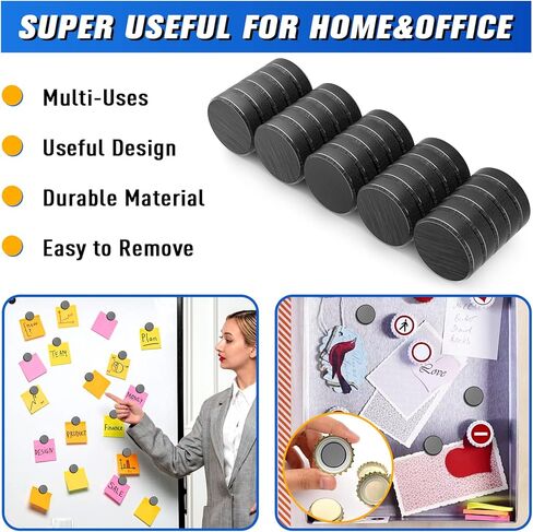 50Pcs Small Magnets for Crafts with Adhesive Backing Ceramic Magnets Round Disc Magnets, Strong Magnets Perfect for Button DIY Tiny Magnet Craft Hobbies, Science Projects（0.71'' D x 0.2''H) in Kuwait