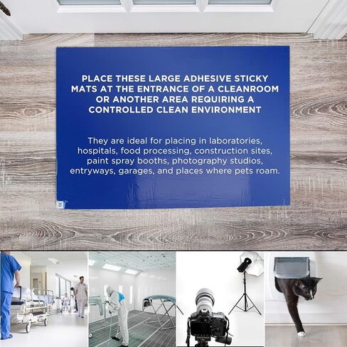 Master Elite Sticky Tacky Adhesive Cleanroom Floor Mats, 24" x 36", 4 Packs of 30 White Sheets Each - for Laboratory, Paint Spray Booth, Construction Sites - Trap Remove Dirt, Shoe & Pet Debris in Saudi Arabia