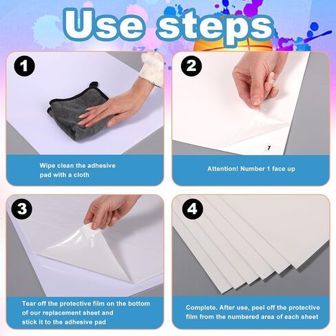 180 Sheets Tacky Walk Off Matts, 17.7" x 15" Sticky Adhesive Mat Replacement Tacky Pad to Remove Dust from Shoes for Home Laboratory Basketball Court Construction Sites Warehouse Garage Pets in Saudi Arabia