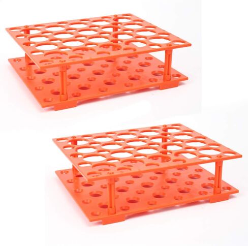 Plastic Test Tube Holder Rack for 5ml/10ml/15ml Tubes, Detachable,Holes 50(Blue Single) in Saudi Arabia