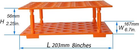 Plastic Test Tube Holder Rack for 5ml/10ml/15ml Tubes, Detachable,Holes 50(Blue Single) in Saudi Arabia