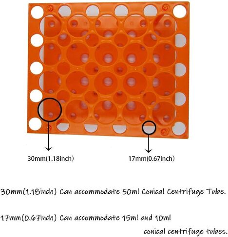 Plastic Test Tube Holder Rack for 5ml/10ml/15ml Tubes, Detachable,Holes 50(Blue Single) in Saudi Arabia