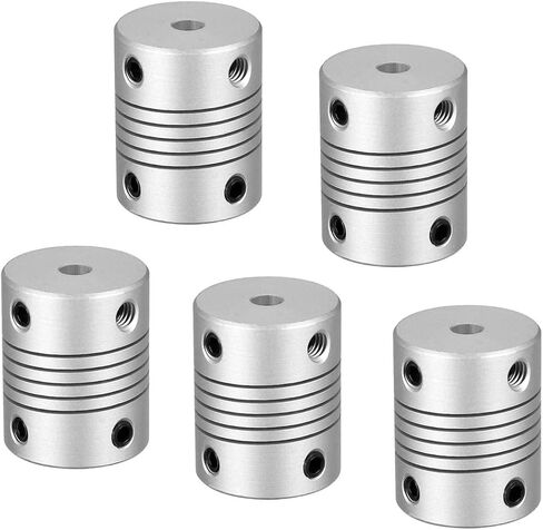 5Pcs 8mm to 8mm Shaft Coupling 25mm Length 19mm Diameter Stepper Motor Coupler Aluminum Alloy Joint Connector for 3D Printer CNC Machine DIY Encoder in Saudi Arabia