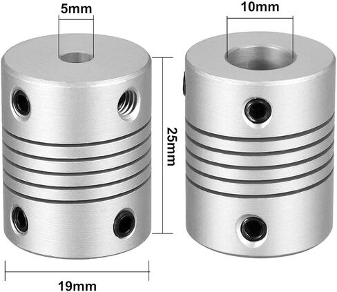 5Pcs 8mm to 8mm Shaft Coupling 25mm Length 19mm Diameter Stepper Motor Coupler Aluminum Alloy Joint Connector for 3D Printer CNC Machine DIY Encoder in Saudi Arabia