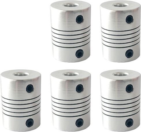 5Pcs 8mm to 8mm Shaft Coupling 25mm Length 19mm Diameter Stepper Motor Coupler Aluminum Alloy Joint Connector for 3D Printer CNC Machine DIY Encoder in Saudi Arabia