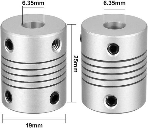 5Pcs 8mm to 8mm Shaft Coupling 25mm Length 19mm Diameter Stepper Motor Coupler Aluminum Alloy Joint Connector for 3D Printer CNC Machine DIY Encoder in Saudi Arabia