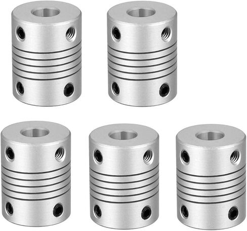 5Pcs 8mm to 8mm Shaft Coupling 25mm Length 19mm Diameter Stepper Motor Coupler Aluminum Alloy Joint Connector for 3D Printer CNC Machine DIY Encoder in Saudi Arabia