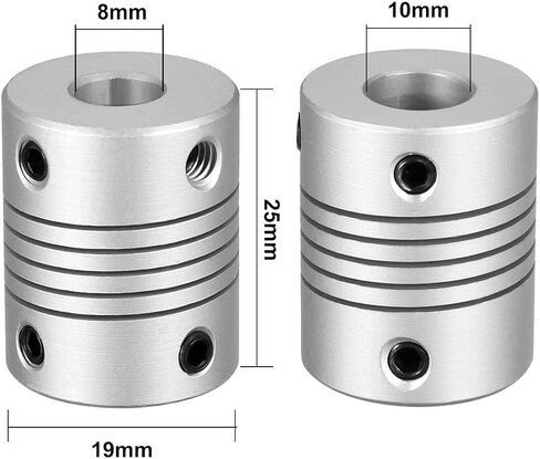 5Pcs 8mm to 8mm Shaft Coupling 25mm Length 19mm Diameter Stepper Motor Coupler Aluminum Alloy Joint Connector for 3D Printer CNC Machine DIY Encoder in Saudi Arabia