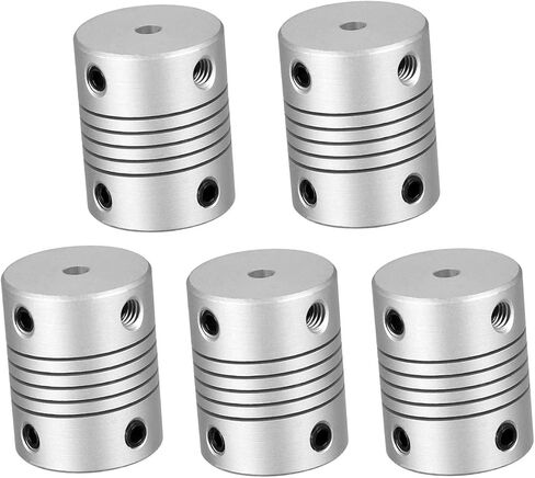 5Pcs 8mm to 8mm Shaft Coupling 25mm Length 19mm Diameter Stepper Motor Coupler Aluminum Alloy Joint Connector for 3D Printer CNC Machine DIY Encoder in Saudi Arabia