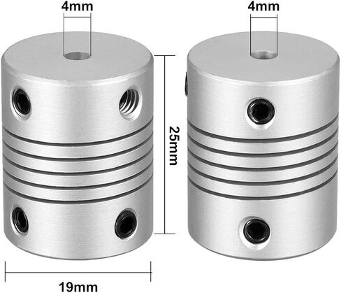 5Pcs 8mm to 8mm Shaft Coupling 25mm Length 19mm Diameter Stepper Motor Coupler Aluminum Alloy Joint Connector for 3D Printer CNC Machine DIY Encoder in Saudi Arabia