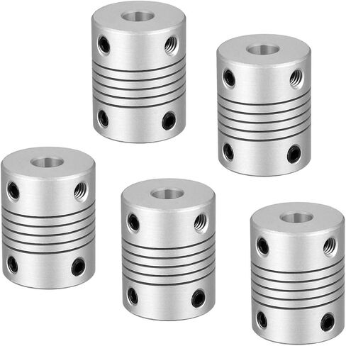 5Pcs 8mm to 8mm Shaft Coupling 25mm Length 19mm Diameter Stepper Motor Coupler Aluminum Alloy Joint Connector for 3D Printer CNC Machine DIY Encoder in Saudi Arabia