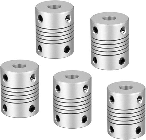 5Pcs 8mm to 8mm Shaft Coupling 25mm Length 19mm Diameter Stepper Motor Coupler Aluminum Alloy Joint Connector for 3D Printer CNC Machine DIY Encoder in Saudi Arabia