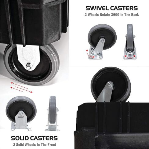 عربة أدوات دوارة باللون الأسود ذات رفين من Olympia Tools - تدعم ما يصل إلى 500 رطل، مقبض مريح - عربات شديدة التحمل بعجلات - رائعة للمستودعات والمرآب والتصنيع والتنظيف in Kuwait