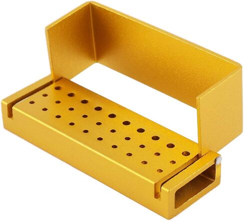 Annhua Dental Bur Block Holder with Cover, 30 Holes Bur Blocks Disinfection Case Autoclavable Opening Box Organizer for Dentist, Dental Lab - Aluminum - Purple in Saudi Arabia