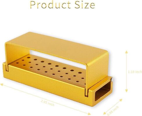 Annhua Dental Bur Block Holder with Cover, 30 Holes Bur Blocks Disinfection Case Autoclavable Opening Box Organizer for Dentist, Dental Lab - Aluminum - Purple in Saudi Arabia