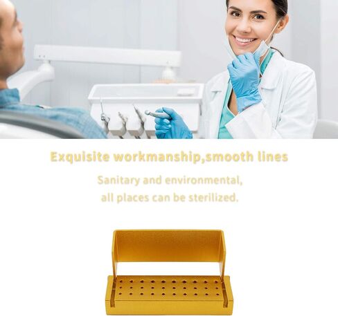 Annhua Dental Bur Block Holder with Cover, 30 Holes Bur Blocks Disinfection Case Autoclavable Opening Box Organizer for Dentist, Dental Lab - Aluminum - Purple in Saudi Arabia