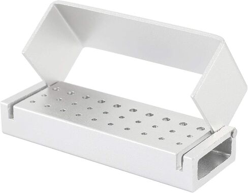 Annhua Dental Bur Block Holder with Cover, 30 Holes Bur Blocks Disinfection Case Autoclavable Opening Box Organizer for Dentist, Dental Lab - Aluminum - Purple in Saudi Arabia