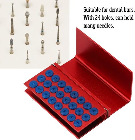 Blocks,Dental Bur Block,Magnetic Bur Block,Dental Bur Block,Dental Bur Block,Dental Bur Block 24 Holes Aluminium Alloy Disinfection Box Dental Burs Holder Autoclavable Dentist Tool in Saudi Arabia