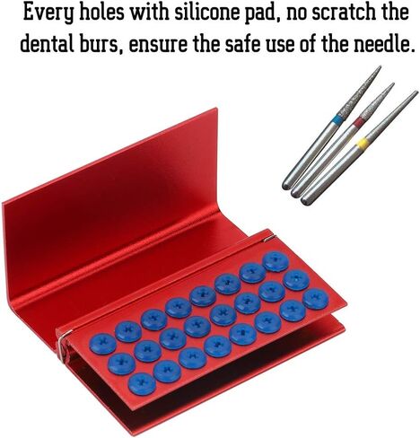 Blocks,Dental Bur Block,Magnetic Bur Block,Dental Bur Block,Dental Bur Block,Dental Bur Block 24 Holes Aluminium Alloy Disinfection Box Dental Burs Holder Autoclavable Dentist Tool in Saudi Arabia