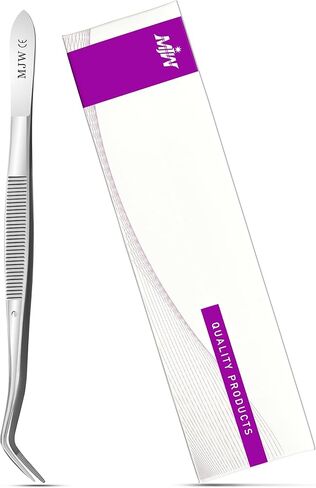 ملقط منحني من الفولاذ المقاوم للصدأ - ملقط ماكينة خياطة مثالي بطول 16.5 سم للأوفرلوك، طرف مسنن مسنن وصياغة دقيقة وملقط للطهي in Kuwait