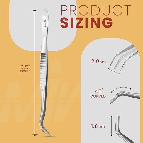 ملقط منحني من الفولاذ المقاوم للصدأ - ملقط ماكينة خياطة مثالي بطول 16.5 سم للأوفرلوك، طرف مسنن مسنن وصياغة دقيقة وملقط للطهي in Kuwait