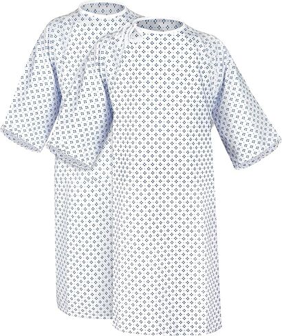 ثوب جديد للمريض للجنسين - مزيج قطن ممتاز - نسيج ناعم ومريح - ربطة أمامية خلفية - يناسب بسهولة مقاس يصل إلى 2XL - ثوب مستشفى متعدد الأغراض للرجال والنساء - قابل لإعادة الاستخدام وقابل للغسل - عبوتان in Kuwait