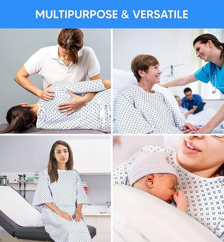 ثوب جديد للمريض للجنسين - مزيج قطن ممتاز - نسيج ناعم ومريح - ربطة أمامية خلفية - يناسب بسهولة مقاس يصل إلى 2XL - ثوب مستشفى متعدد الأغراض للرجال والنساء - قابل لإعادة الاستخدام وقابل للغسل - عبوتان in Kuwait