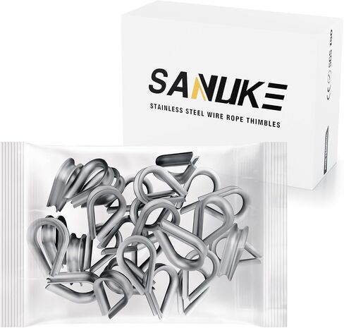 Sanuke 340 قطعة حبل سلك فولاذي مقاوم للصدأ كشتبانات ألومنيوم مجعد حلقة كم 3/64 بوصة 1/16 بوصة 5/64 بوصة 3/32 بوصة 3/16 بوصة لحبل الأسلاك الكشتبانات تزوير in Saudi Arabia