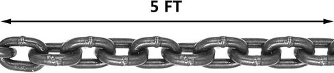 سلاسل رفع VEVOR 5/16 بوصة × 5 قدم سلسلة حبال لرافعة المحرك G80 سبائك الصلب رفع سلاسل حبال 3 طن مع 4 خطافات للإمساك بالساق in Kuwait