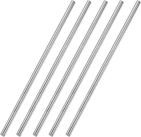 Uxcell 4 مم × 300 مم 304 قضيب مستدير من الفولاذ المقاوم للصدأ للحرف اليدوية - 5 قطع in Kuwait