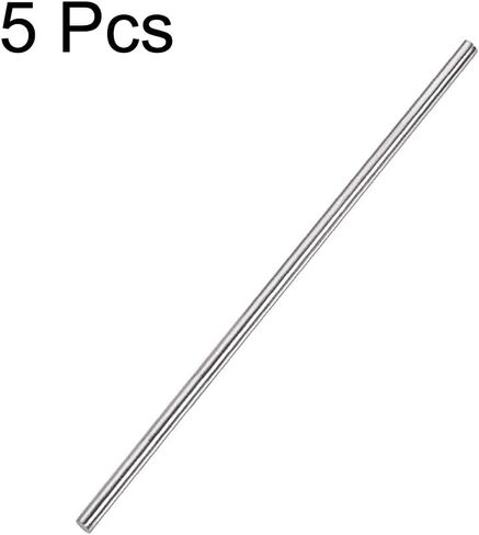 Uxcell 4 مم × 300 مم 304 قضيب مستدير من الفولاذ المقاوم للصدأ للحرف اليدوية - 5 قطع in Kuwait