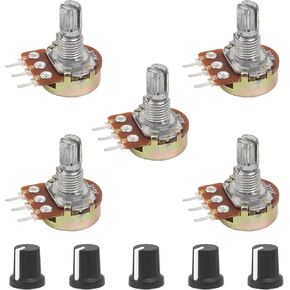 5 Pcs 10K Potentiometer 6 pin Linear Taper Adjustable Rotary Potentiometer with Knob in Kuwait