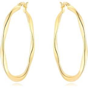 925 Sterling Silver Hoop Earrings for Women, Small and Large Trendy Hoops Hypoallergenic Huggie Earrings Statement Fashion Jewelry Gifts for Sensitive Ear - Double Loop in Saudi Arabia