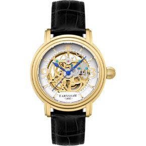 Thomas Earnshaw Longcase Grande Skeleton Men's Automatic Watch 48mm Open Heart Dial Genuine Leather Strap ES-8011 in Saudi Arabia