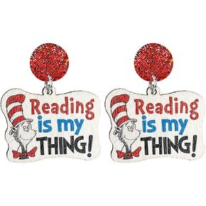 Funny Teacher Earrings for Women Unique Wooden Earrings Cute Animal Caterpillar Elephant Cat Fish Mouse Graduation Earring Back to School Jewelry in Kuwait