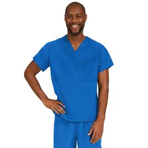Medline 810JRLL-CA PerforMAX Unisex Reversible V-Neck Scrub Top, 2 Pockets, Royal Blue, Large in Saudi Arabia