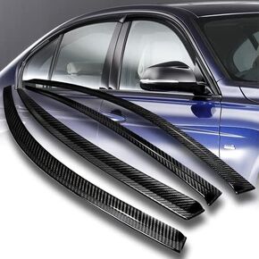4 Pieces Real Carbon Fiber Sun Rain Guard Vent Window Visor Window Deflector Compatible with 2012-2018 BMW F30 3-Series Sedan, 2013 2014 2015 2016 2017 in Saudi Arabia