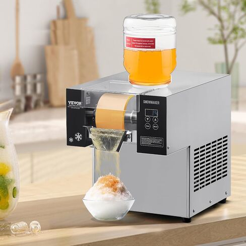 VEVOR Commercial Snowflake Ice Machine, 276LBS/24H Snowflake Ice Maker, Stainless Steel Ice Shaver Machine, Electric Snow Cone Maker, Air Cooling System for Rapid Heat Dissipation, for Bakery, Cafe in Saudi Arabia