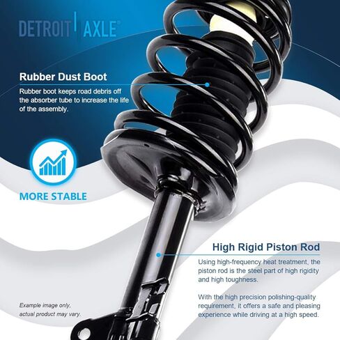 Detroit Axle - 12pc Front End Suspension Kit for 2002-2006 Nissan Sentra, 2 Struts 2 Lower Control Arms + Ball Joints 4 Tie Rods 2 Sway Bar Links 2 Boots 2003 2004 2005 Replacement in Kuwait