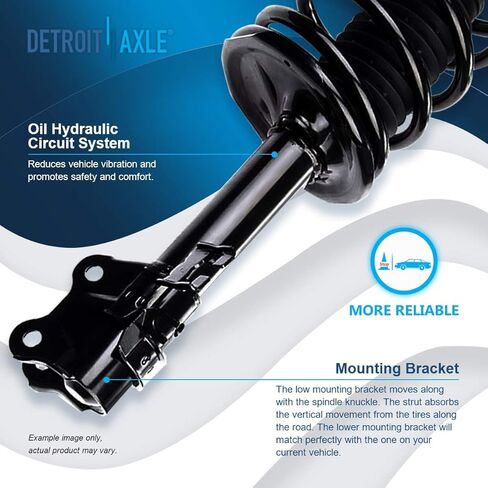 Detroit Axle - 12pc Front End Suspension Kit for 2002-2006 Nissan Sentra, 2 Struts 2 Lower Control Arms + Ball Joints 4 Tie Rods 2 Sway Bar Links 2 Boots 2003 2004 2005 Replacement in Kuwait