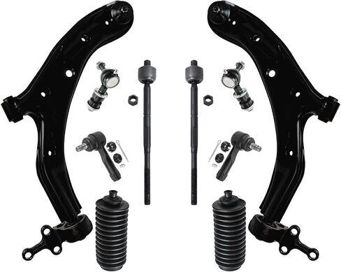 Detroit Axle - 12pc Front End Suspension Kit for 2002-2006 Nissan Sentra, 2 Struts 2 Lower Control Arms + Ball Joints 4 Tie Rods 2 Sway Bar Links 2 Boots 2003 2004 2005 Replacement in Kuwait