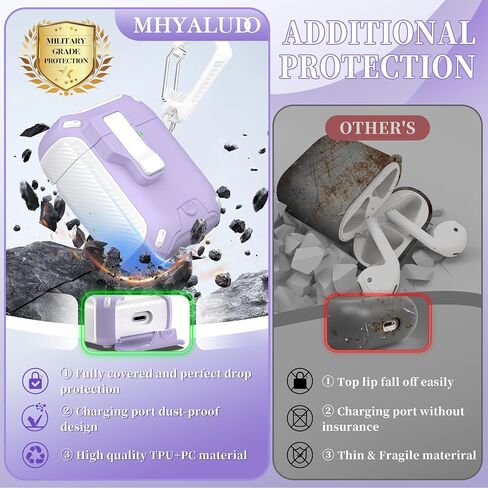 for AirPods 4th Generation Case Cover, Compatible with Magsafe, Magnetic Automatic Lock, Charging Port Dust-Proof & Stand Design with Cleaning Kit for AirPods 4 Case 2024, Black/White in Saudi Arabia