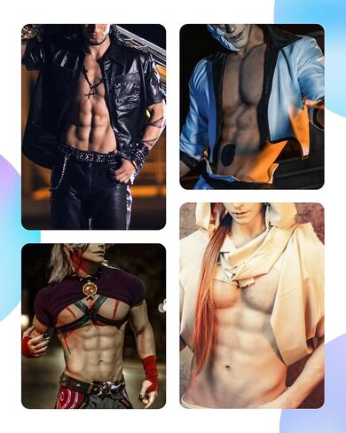 Silicone Muscle Chest Realistic Half Bodysuit Fake Muscle Body Suit Men for Cosplay Halloween Props in Saudi Arabia