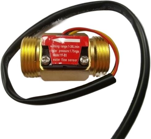 1Pcs G3/4 Male Thread Brass Hall Effect Water Flow Sensor Flowmeter 1-30L/,Min 50mm Long in Saudi Arabia