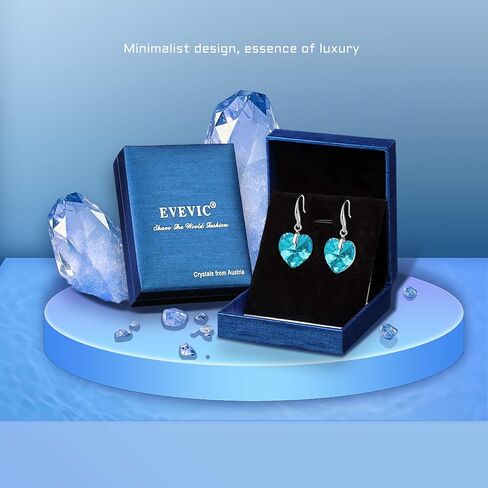Austrian Crystal Heart Dangle Hook Earrings for Women Drop Earrings 14K Gold Plated Hypoallergenic Jewelry in Kuwait